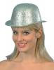  Bowler Hats - PVC Silver Glitter Bowler 