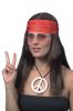  70s Fancy Dress - HIPPY CHICK KIT, Long Wig, Medallion 