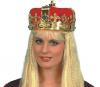  CROWN, QUEENS, GOLD PVC, Red Fabric, Jewels 