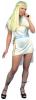  70s Fancy Dress - DANCING QUEEN, DRESS, Belt, White, gold trim 