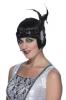  HEADBAND CHARLESTON, BLK SATIN 