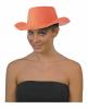  Cowboy Hats - Adult Neon Orange Cowboy Glitter Hat 