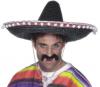  Sombreros - SOMBRERO BLACK, Straw With Bobbles & Trim 