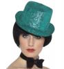  Gangster Hats - Turquoise Glitter Trilby Hat 