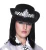  Police Hats - POLICE-WOMANS HAT Black Felt Check Band 