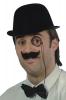  Bowler Hats - Black Flocked Plastic Bowler 