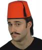  FEZ HAT, RED Felt, Black Tassel, Adult 